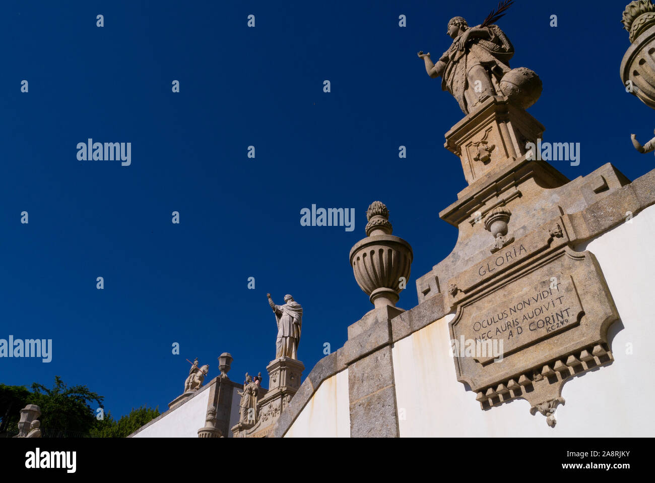 Statuen an Bom Jesus in Braga Portugal Stockfoto