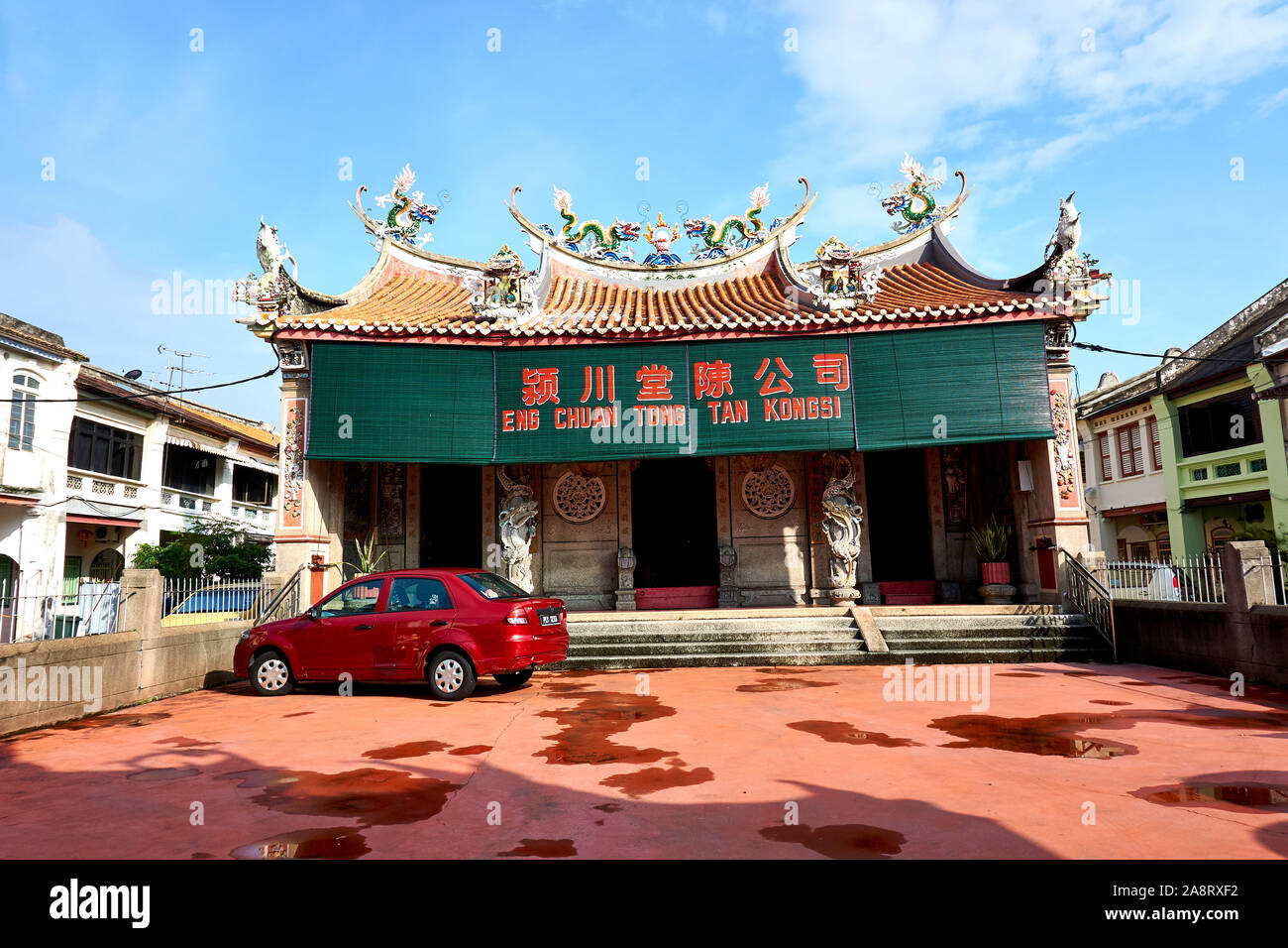 PENANG, MALAYSIA - Oktober 01.2019: Tempel in Georgetown Heritage Zone in Penang Stockfoto
