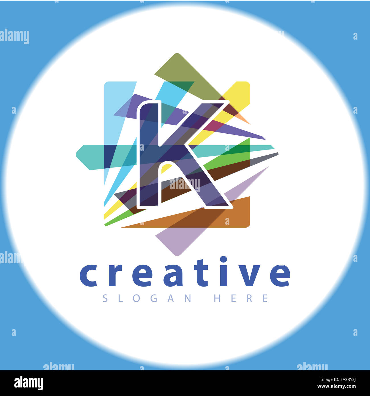 K Brief Abstract square Farbe logo Symbol vektor Vorlage Stockfoto