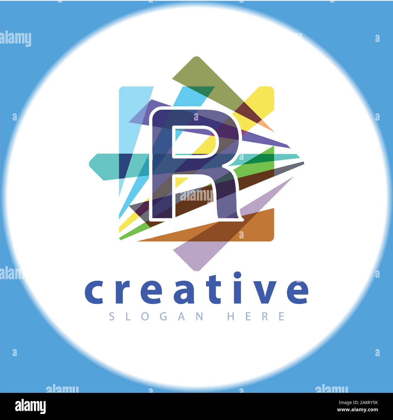 R Brief Abstract square Farbe logo Symbol vektor Vorlage Stockfoto