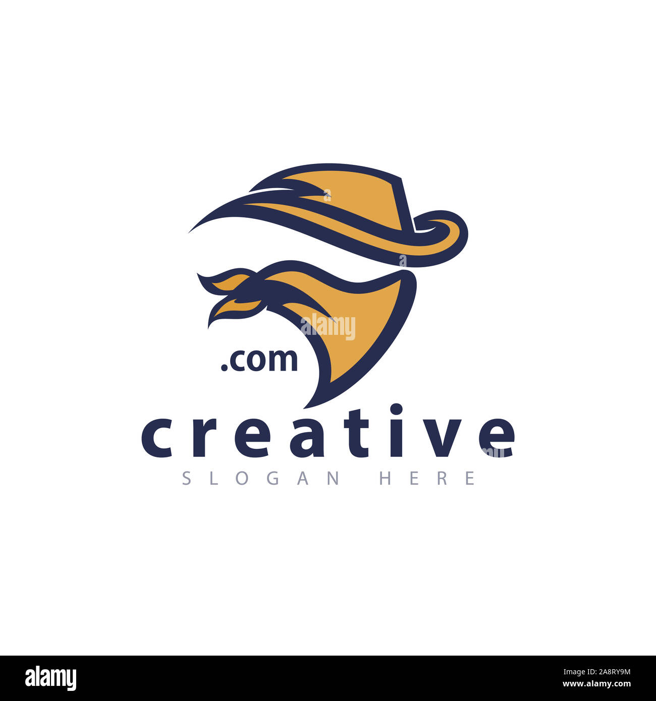 Cowboy Kopf logo Symbol vektor Vorlage Stockfoto