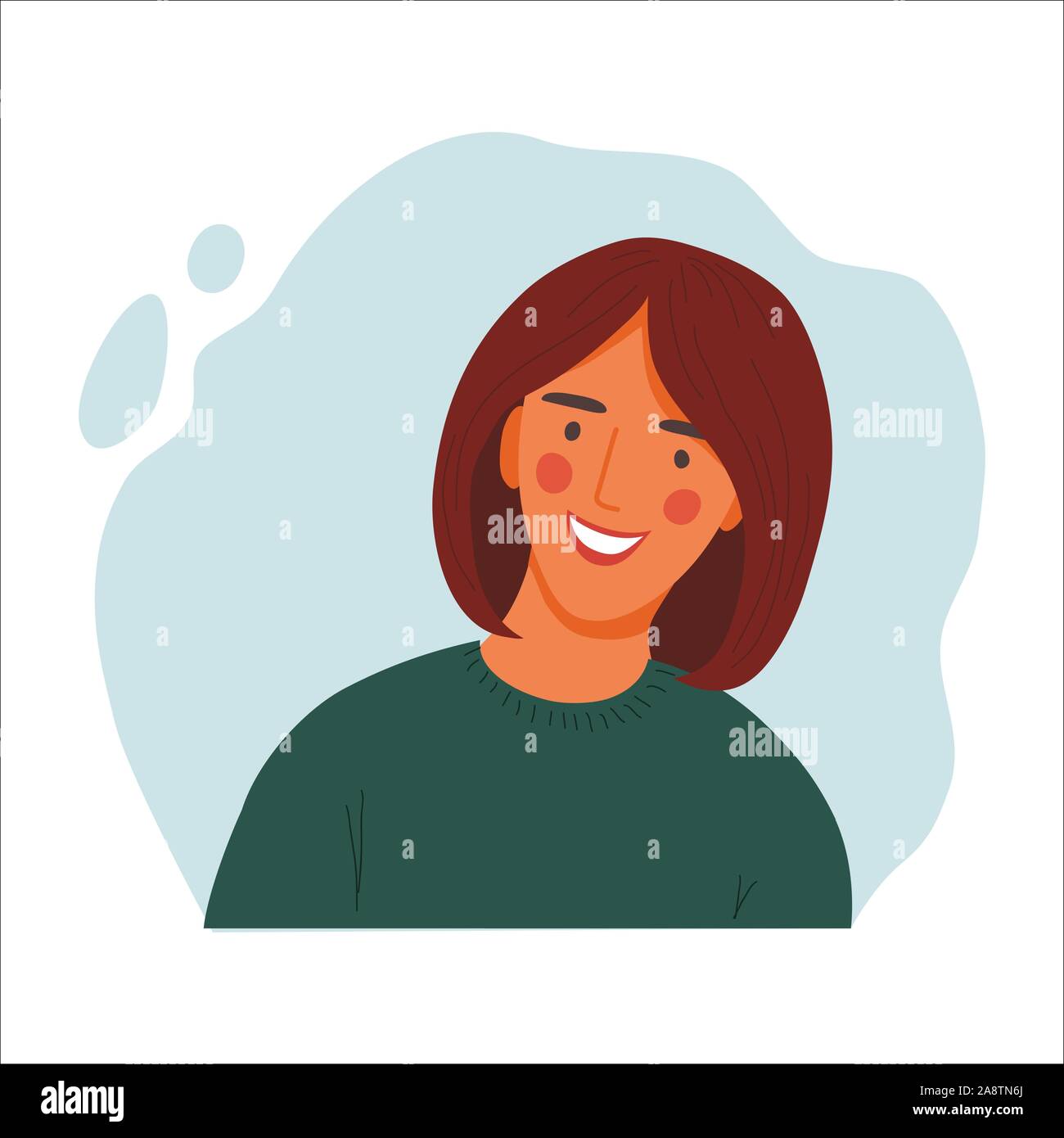 Frauen emotionale Porträt, Hand gezeichnet flache Design Konzept Abbildung: Mädchen, glücklich weiblichen Gesicht und Schultern und Avatare. Vector Icons Stock Vektor Frauen emotionale Porträt, Hand gezeichnet flache Design Konzept Abbildung: Mädchen, glücklich weiblichen Gesicht und Schultern und Avatare. Vector Icons Stock Vektor