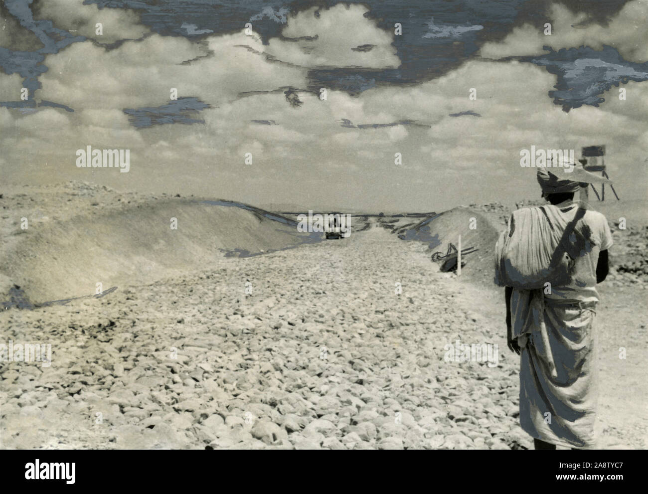 Straßenbau, Libyen 1930 s Stockfoto