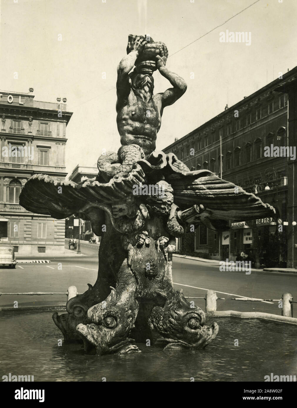 Triton Brunnen, des italienischen Künstlers Gian Lorenzo Bernini, Rom, Italien 1930 Stockfoto