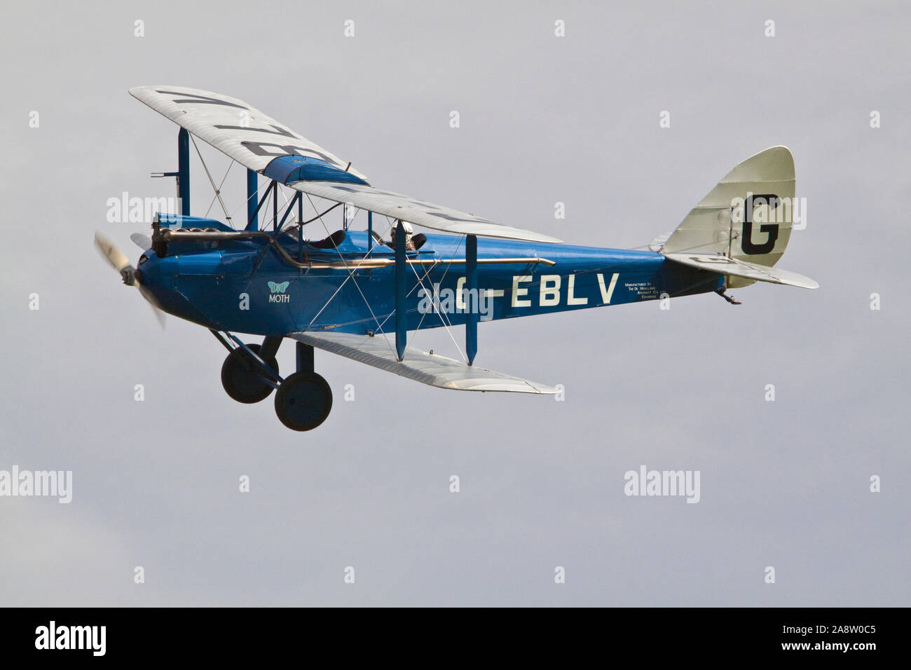 De Havilland DH 60 Cirrus Moth im Flug Stockfoto