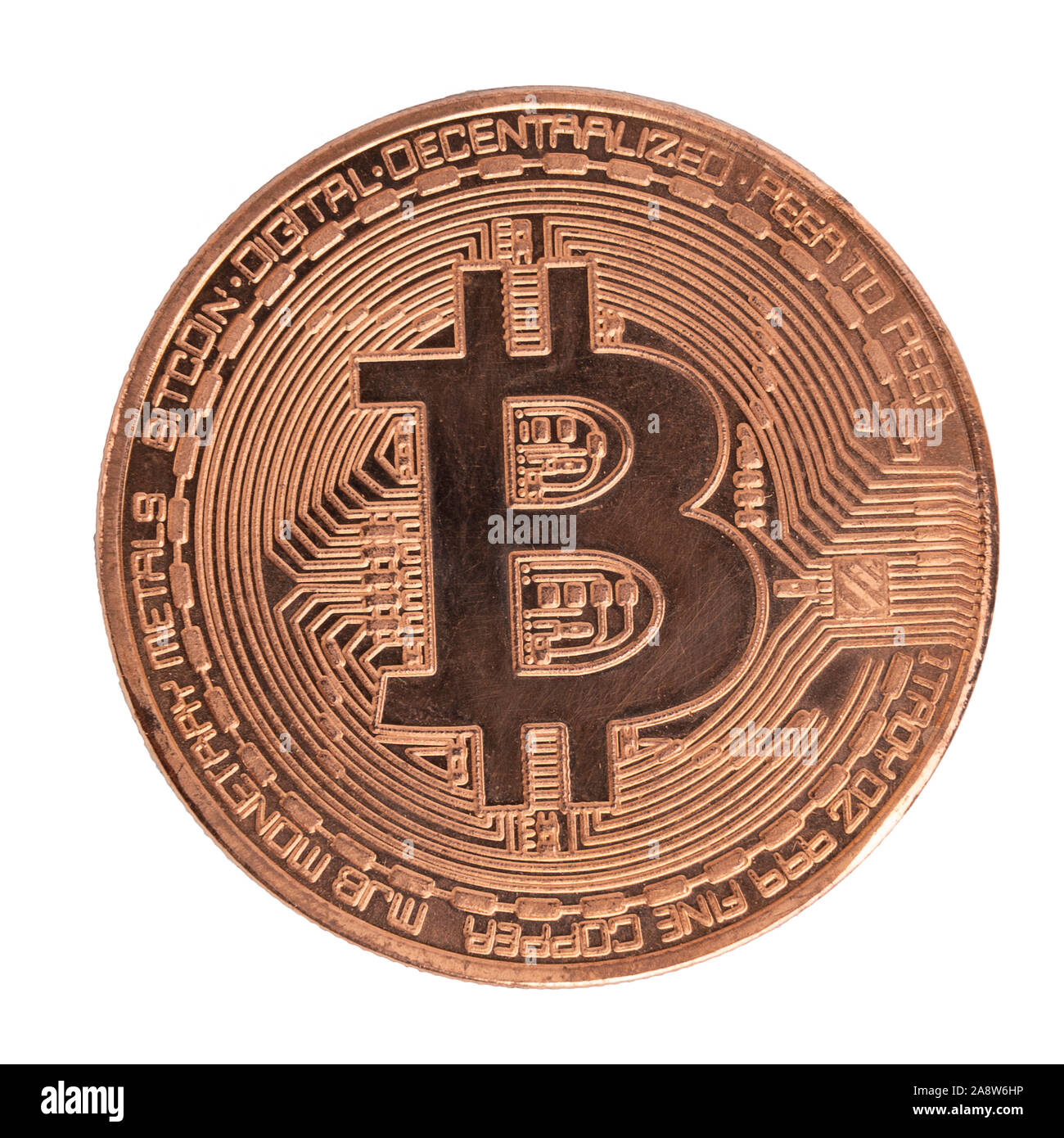 Fake Bitcoin Münze auf weißen isoliert. Hohe Auflösung Stockfotografie -  Alamy