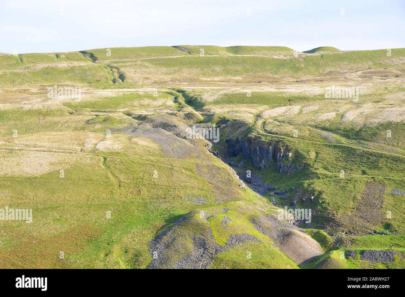 Weiße Minen, alte Lead Mining Ort, Mell fiel, Cumbria Stockfoto