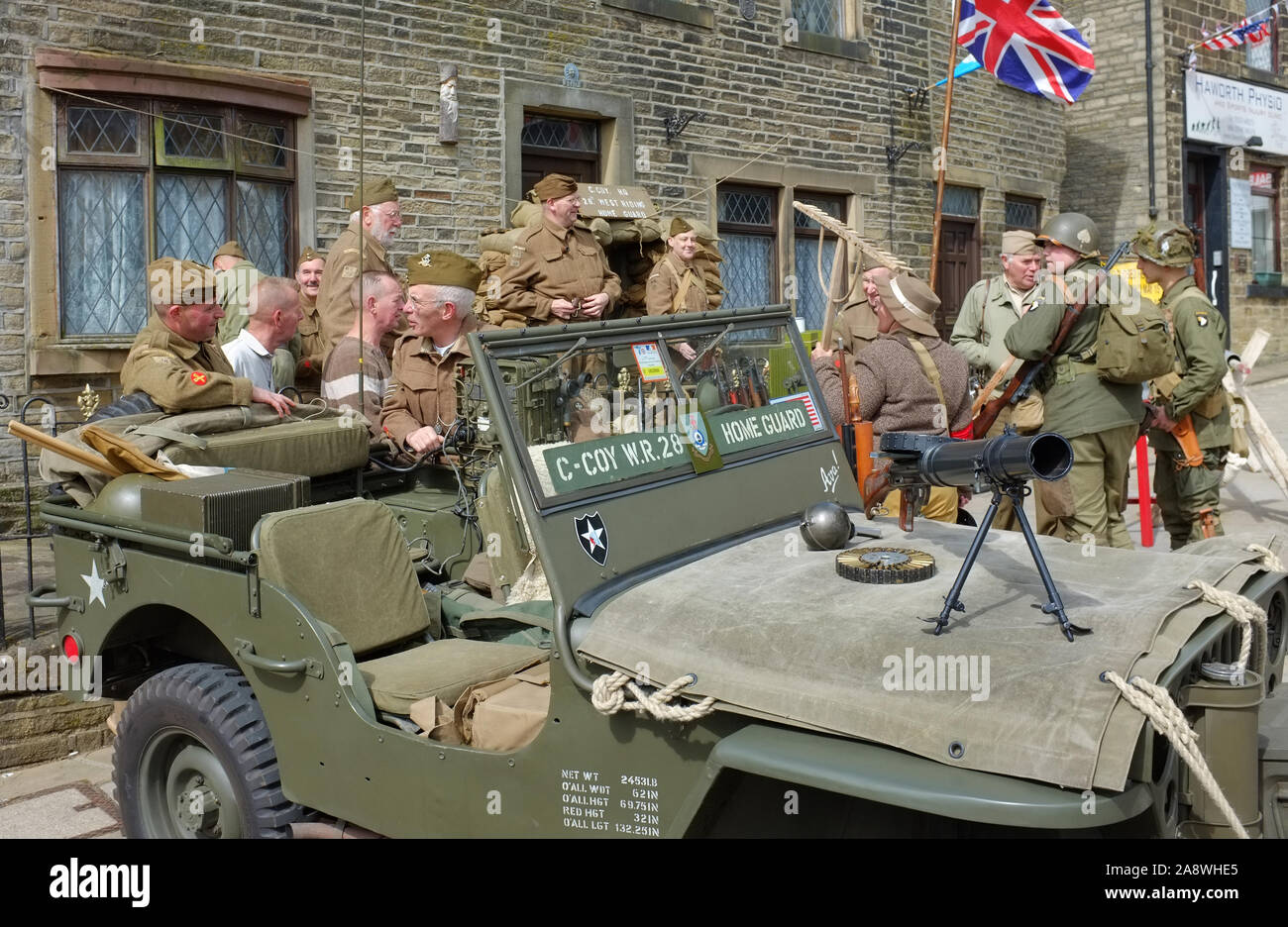 Home guards Soldaten, Haworth 1940 s Wochenende Stockfoto