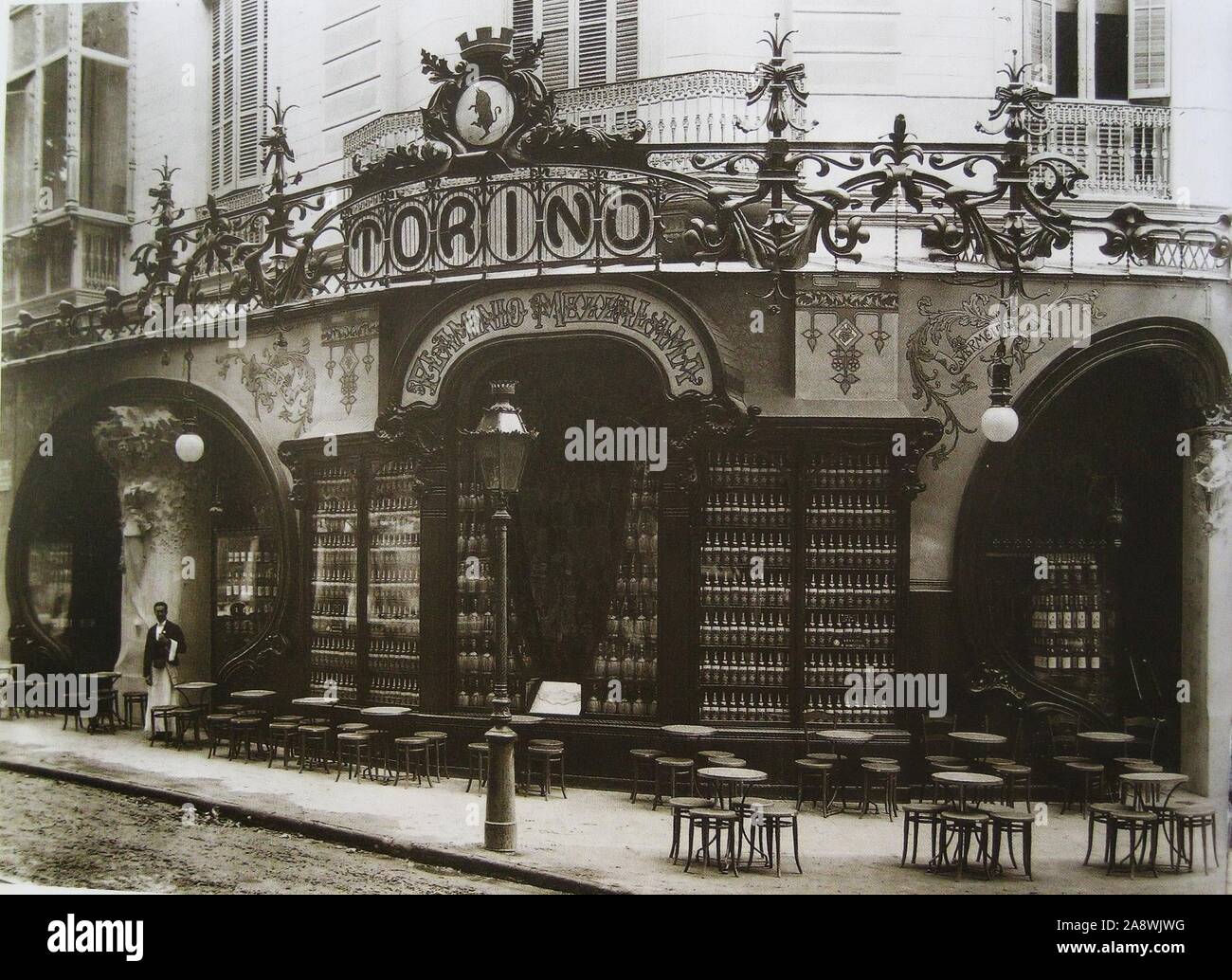 Bar Torino auf dem Paseo de Gracia in Barcelona. Autor: Antoni Gaudí (1852-1926). PERE FALQUÉS (1850-1916). JOSEP Puig i Cadafalch (1867-1956). Stockfoto