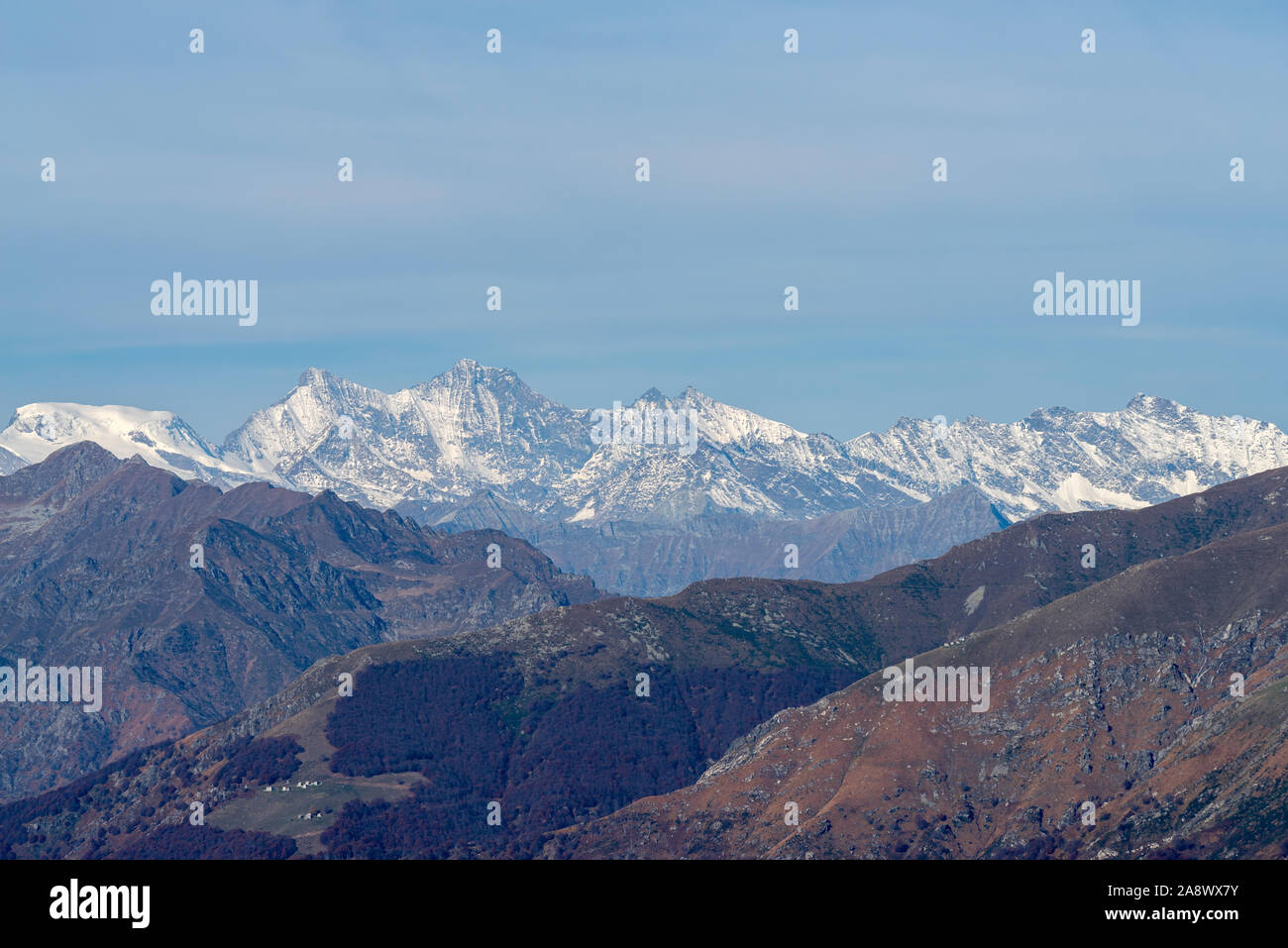 Der süd-östlichen Seite des Monte Rosa Massiv in den westlichen Alpen, Italien Stockfoto