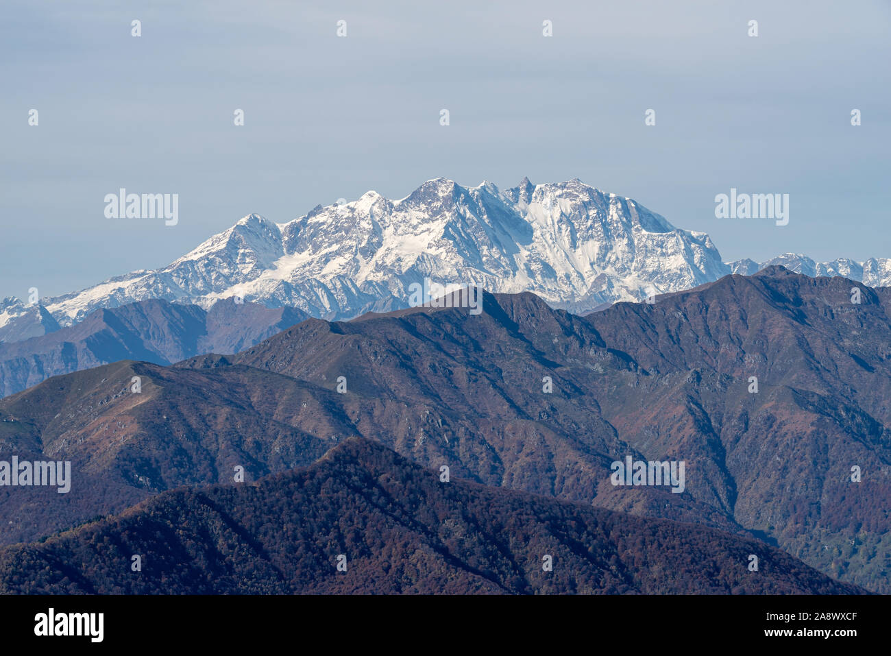 Der süd-östlichen Seite des Monte Rosa Massiv in den westlichen Alpen, Italien Stockfoto