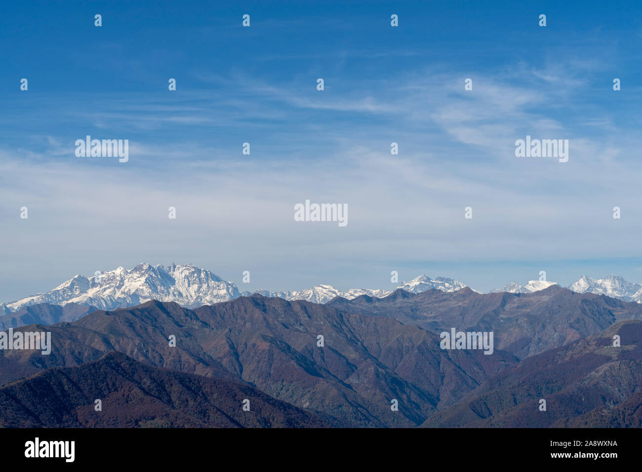 Der süd-östlichen Seite des Monte Rosa Massiv in den westlichen Alpen, Italien Stockfoto