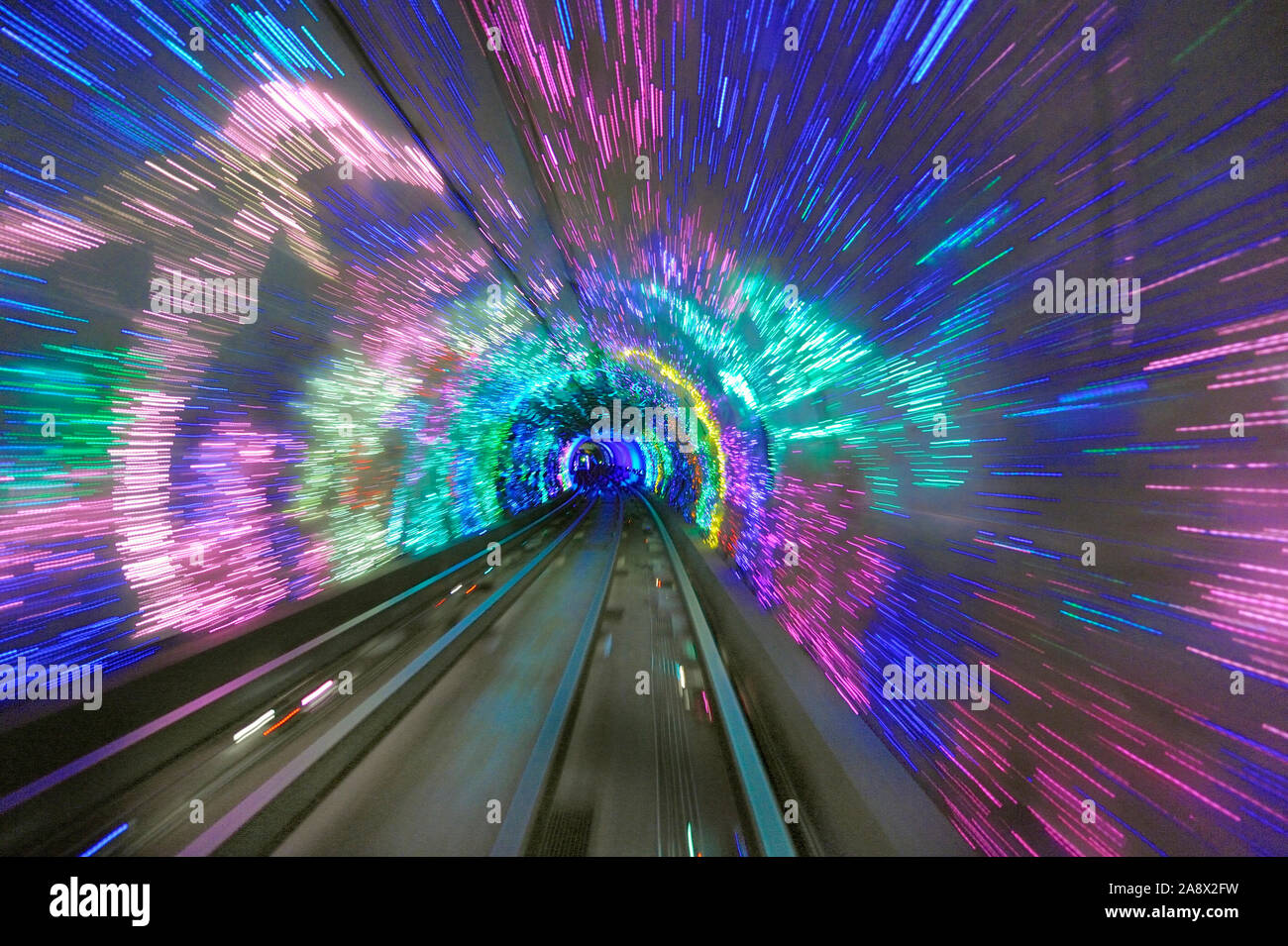 Bund Sightseeing Tunnel, Pudong, Shanghai, China Stockfoto