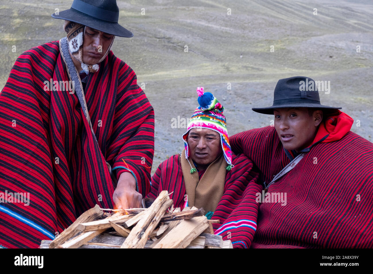 Pachamama mit Zeremonie Stockfoto