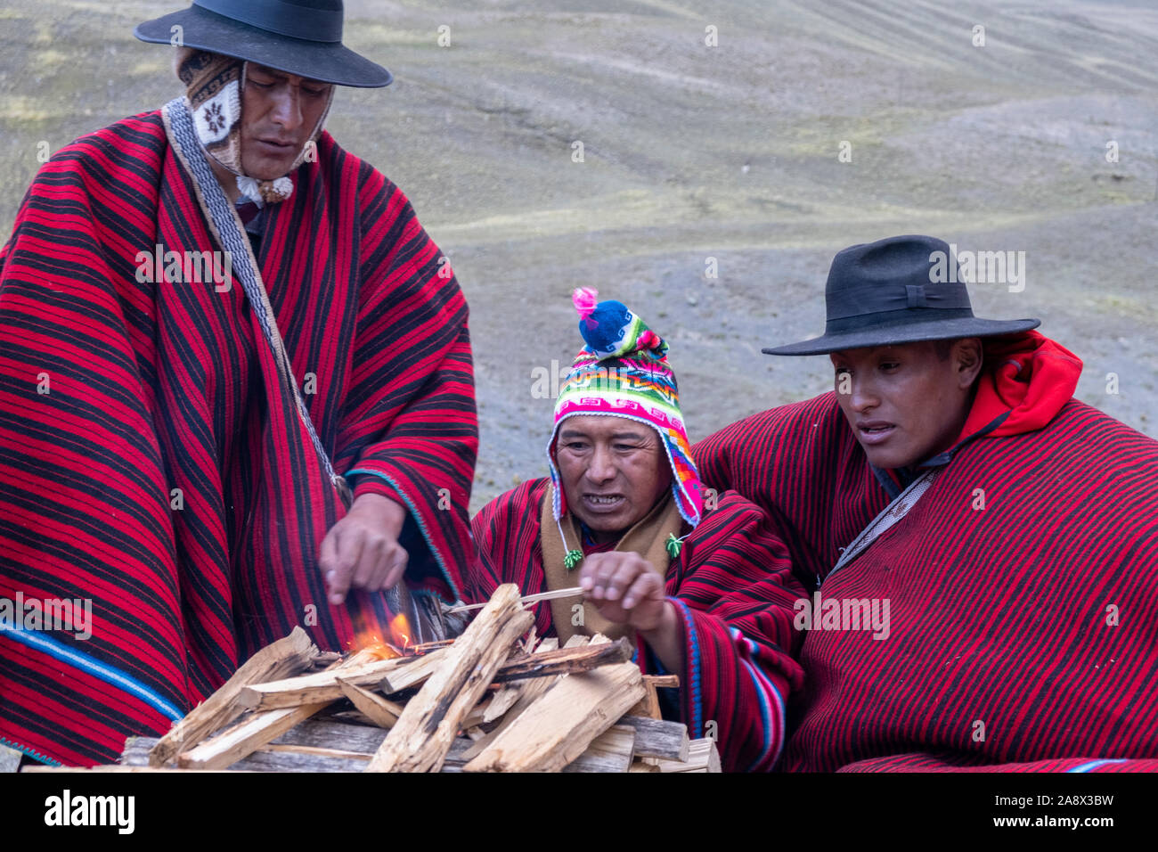 Pachamama mit Zeremonie Stockfoto