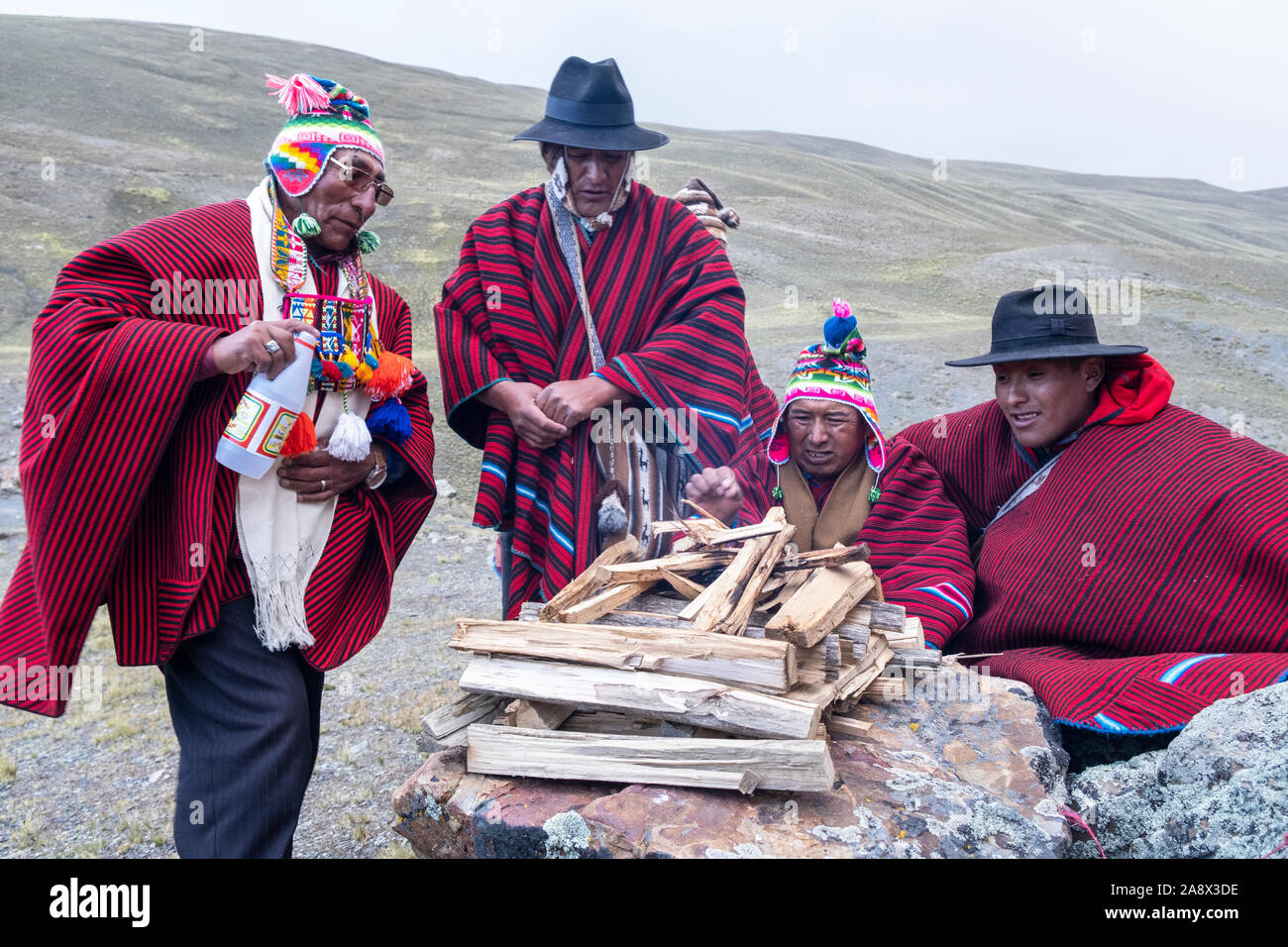 Pachamama mit Zeremonie Stockfoto