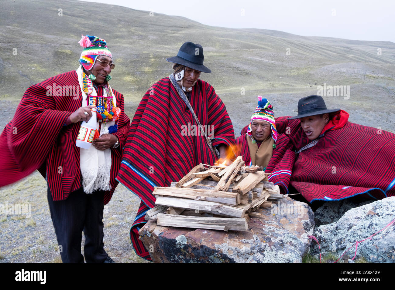 Pachamama mit Zeremonie Stockfoto