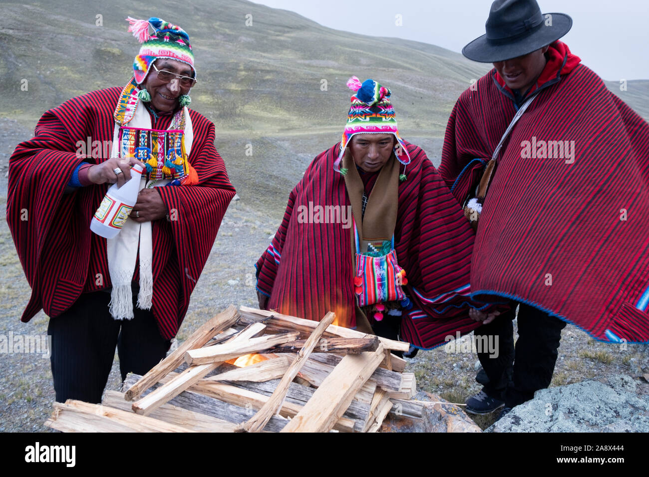 Pachamama mit Zeremonie Stockfoto