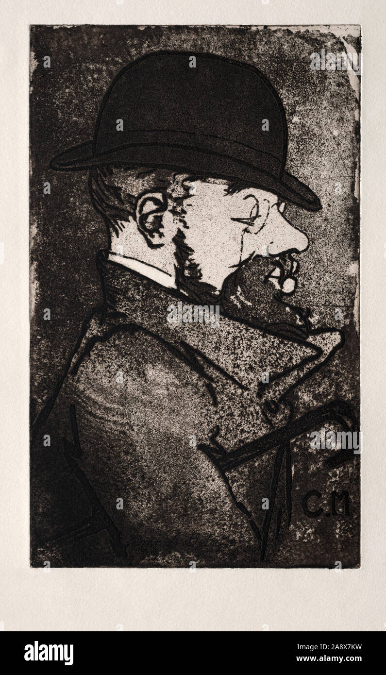 Henri de Toulouse-Lautrec, 1864-1901, von dem französischen Künstler Charles Maurin, 1856 - 1914. Die beiden Künstler waren Freunde. Stockfoto