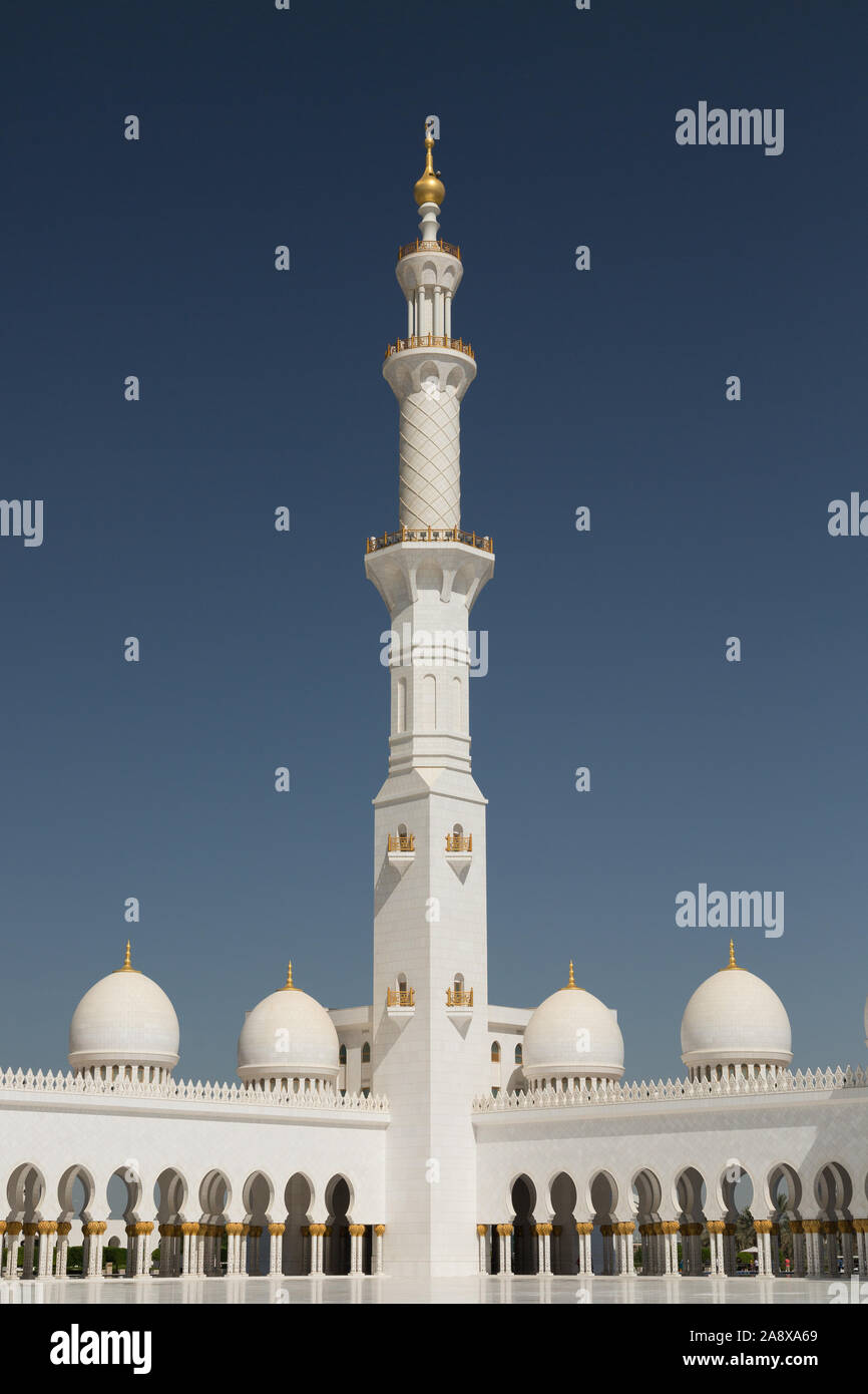 Sheikh-Zayed-Moschee in Abu Dhabi, Vereinigte Arabische Emirate Stockfoto