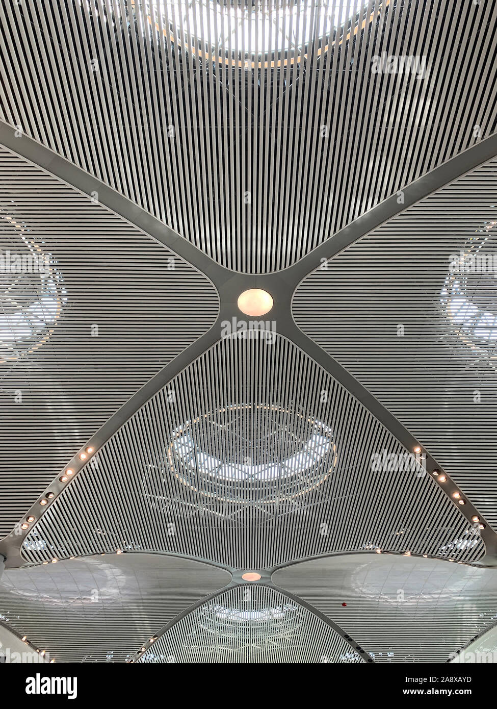 Nahaufnahme der Obergrenze der neue Flughafen Istanbul. Stockfoto