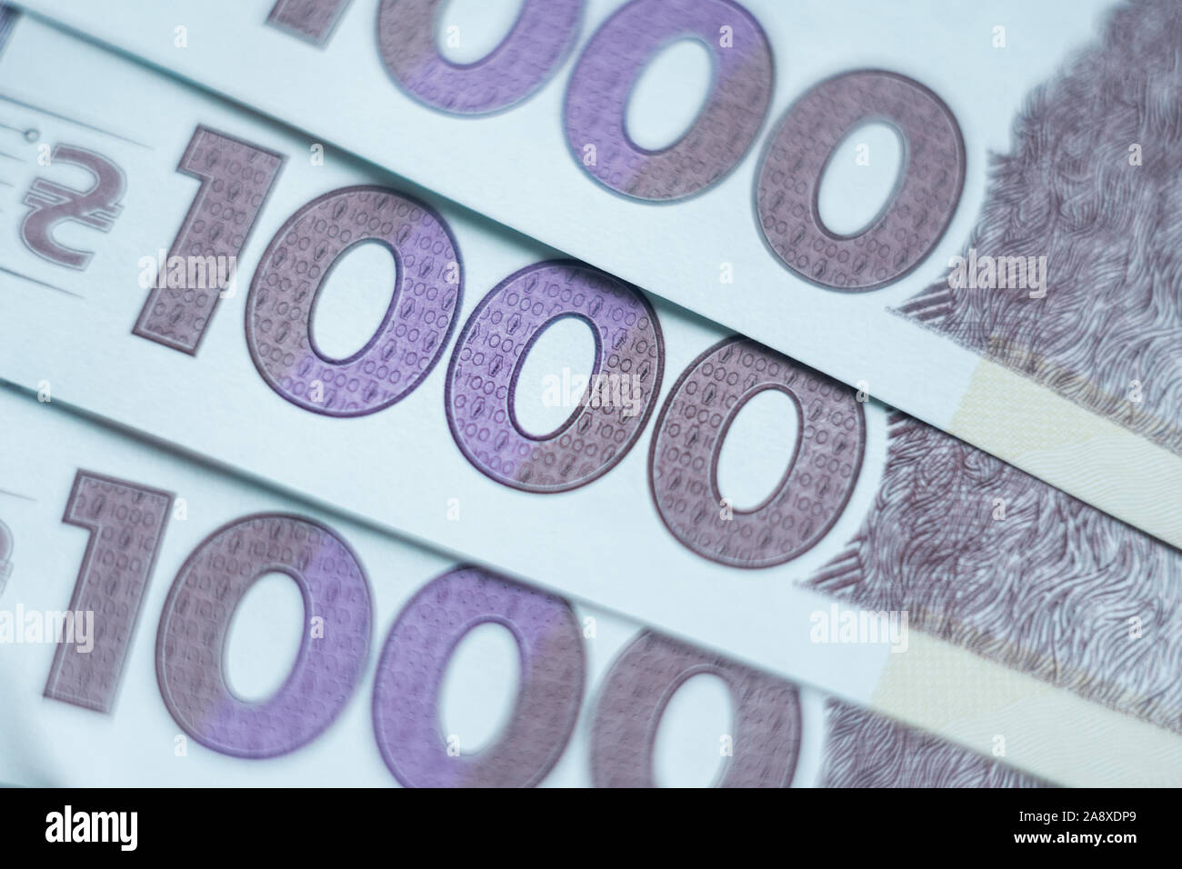 Kiew, Ukraine - November 2019: Close-up Makro Detail von tausend Griwna ukrainischen Papier Banknote Stockfoto