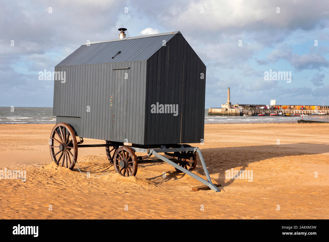 Baden Maschine auf Margate Strand Thanet Kent UK Stockfoto