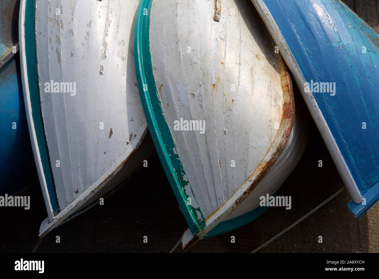 Rümpfe der alten Fischerboote, Ile d'Oléron Frankreich | Stockfoto