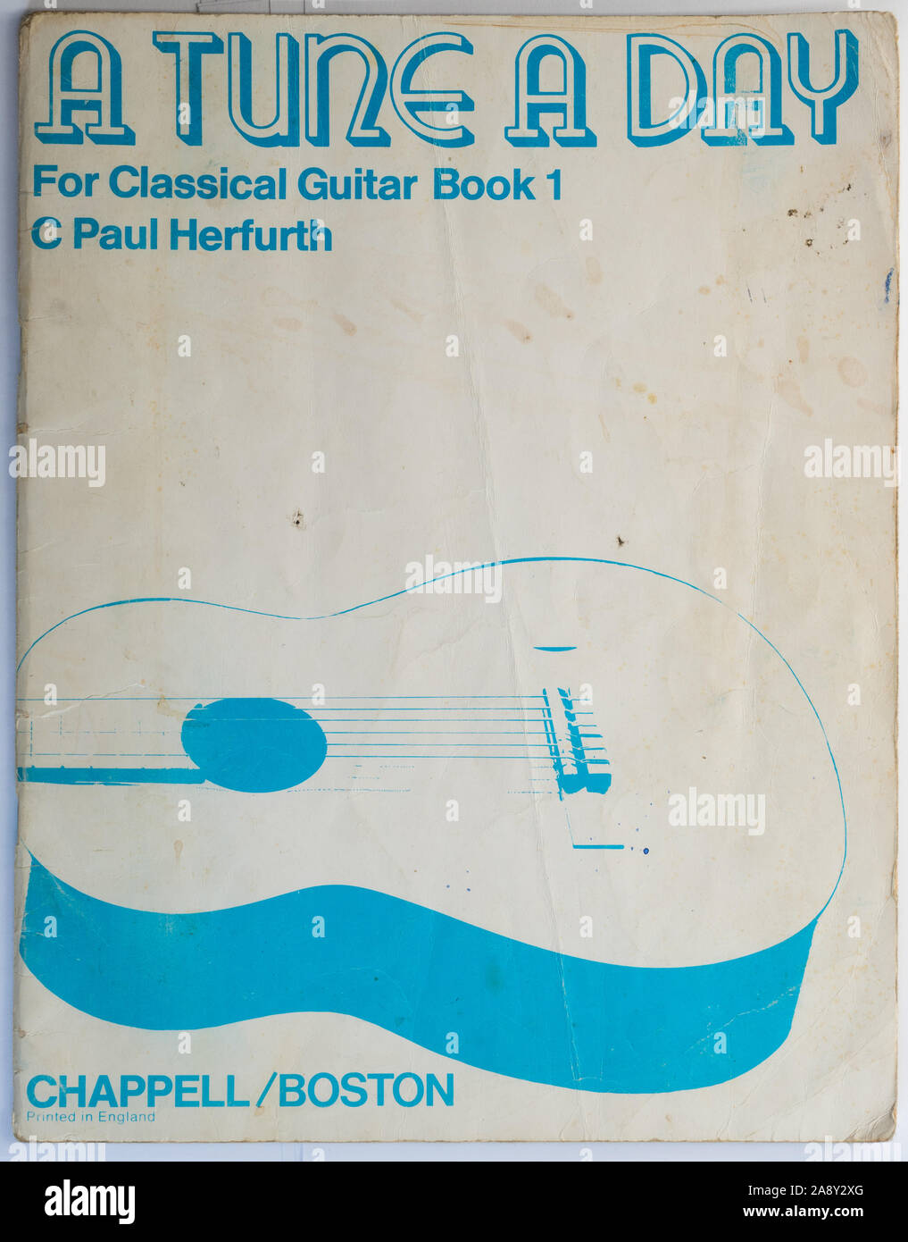 Musik buch Vorderseite, eine Melodie, ein Tag für klassische Gitarre, Buch 1 von C Paul Herfurth, veröffentlicht von Chappell Boston Stockfoto