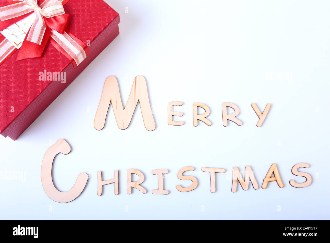 Frohe Weihnachten und Neues Jahr Karte, Bokeh, Licht. Flach Stockfoto