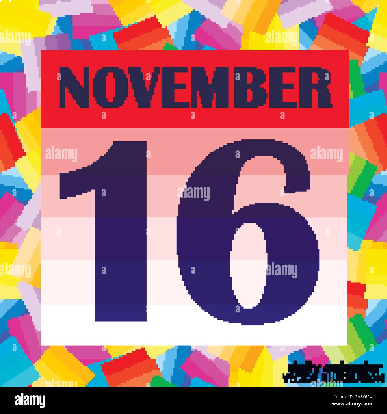 November 16 Symbol. Für wichtige Tag planen. Banner für Feiertage und besondere Tage. 16. november Symbol. Vector Illustration. Stock Vektor