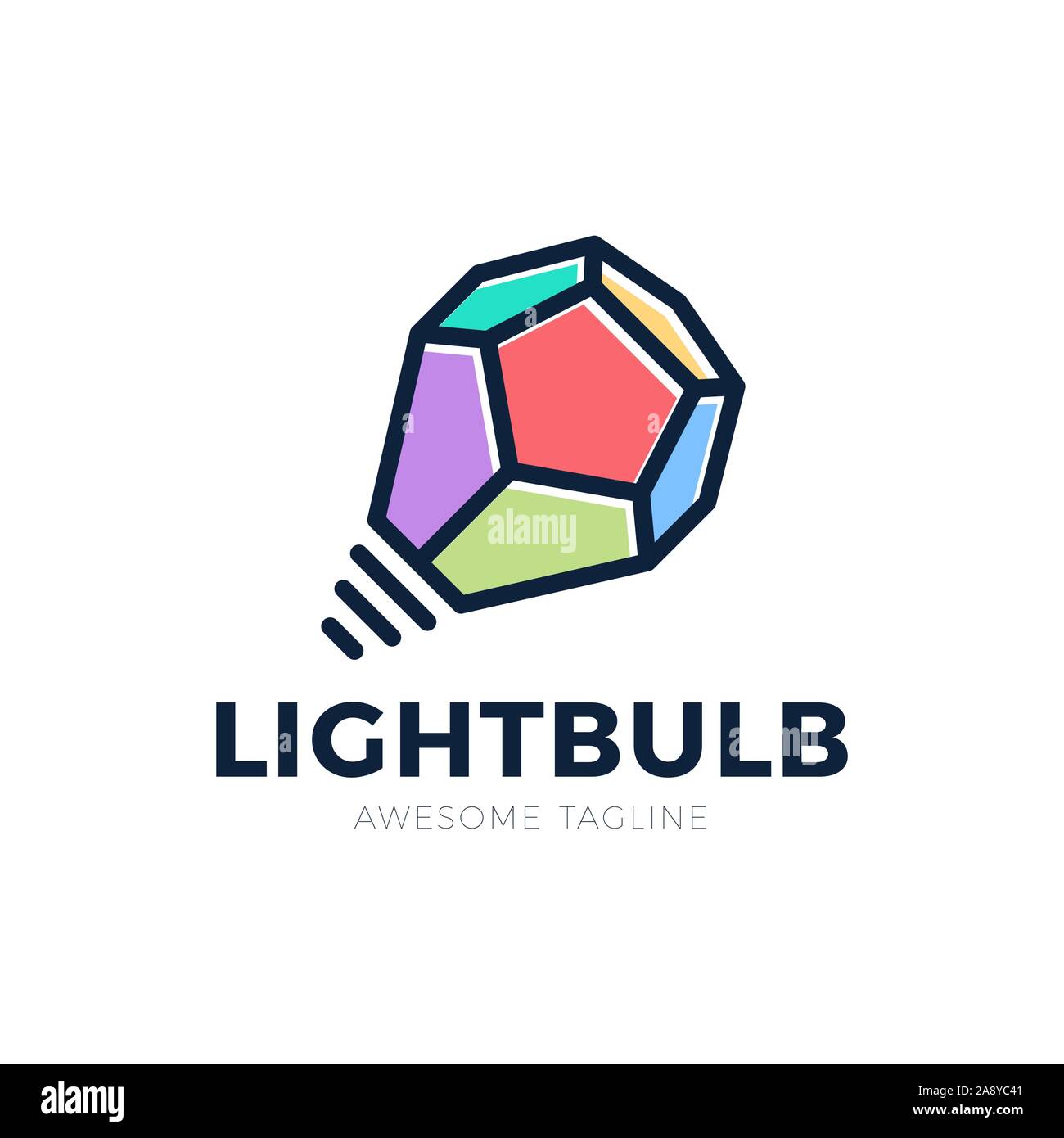 Glühlampe als Idee Konzept im Polygon Stil. Vektor lampe Logo. Sichere planet Energiekonzept. Stock Vektor