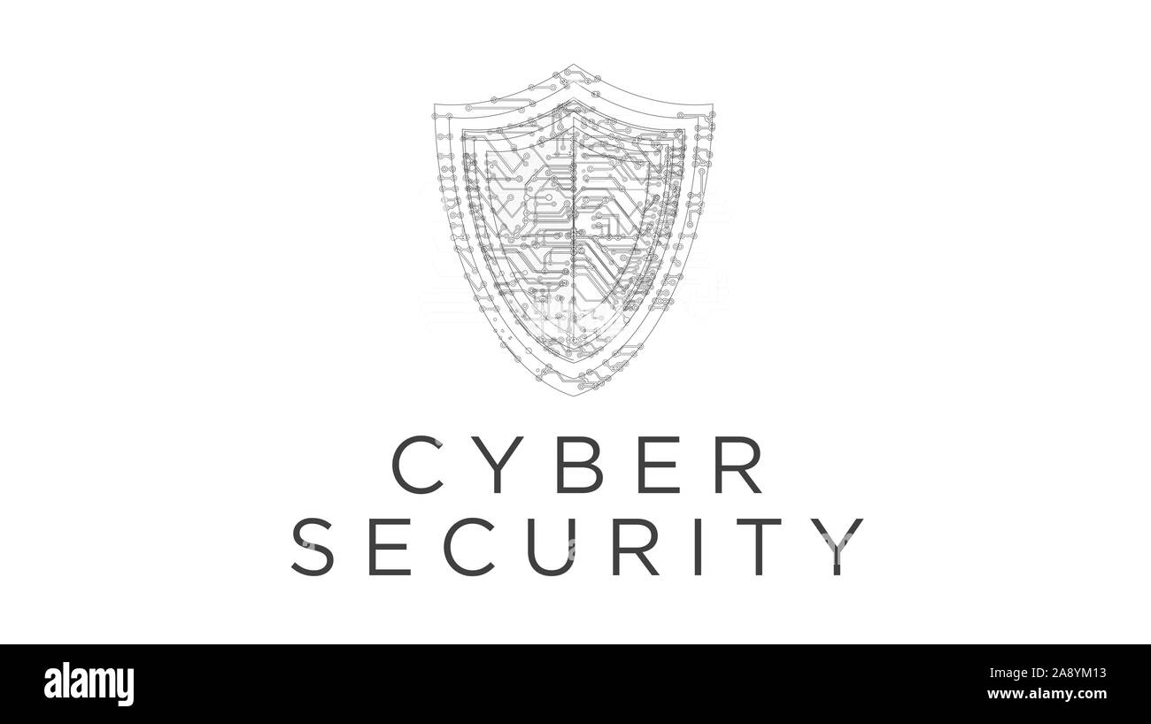 Cyber Security futuristische 3D Rendering Illustration. Abstrakte Digitale intro Hintergrund. Konzept für den Schutz des Computers und Internet Sicherheit. Stockfoto