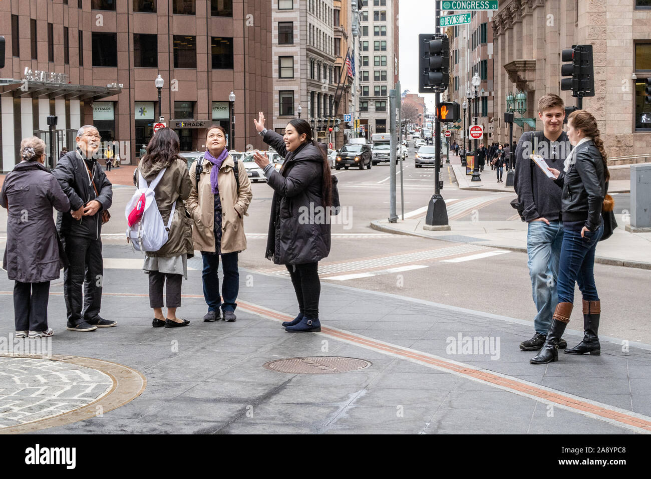 Touristen Sightseeing in Boston, MA Stockfoto