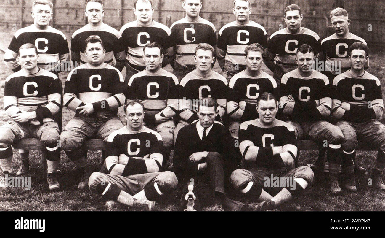 Der Kanton Bulldoggen 1923 Team, NFL Champions. Stockfoto