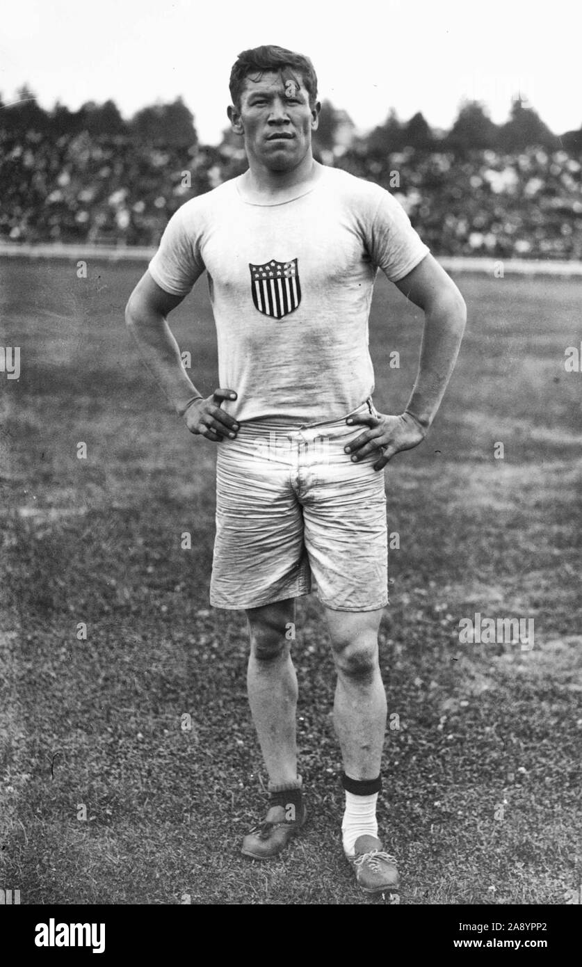 Jim Thorpe an den olympischen Sommerspielen 1912 - Juli 23, 1912 Stockfoto