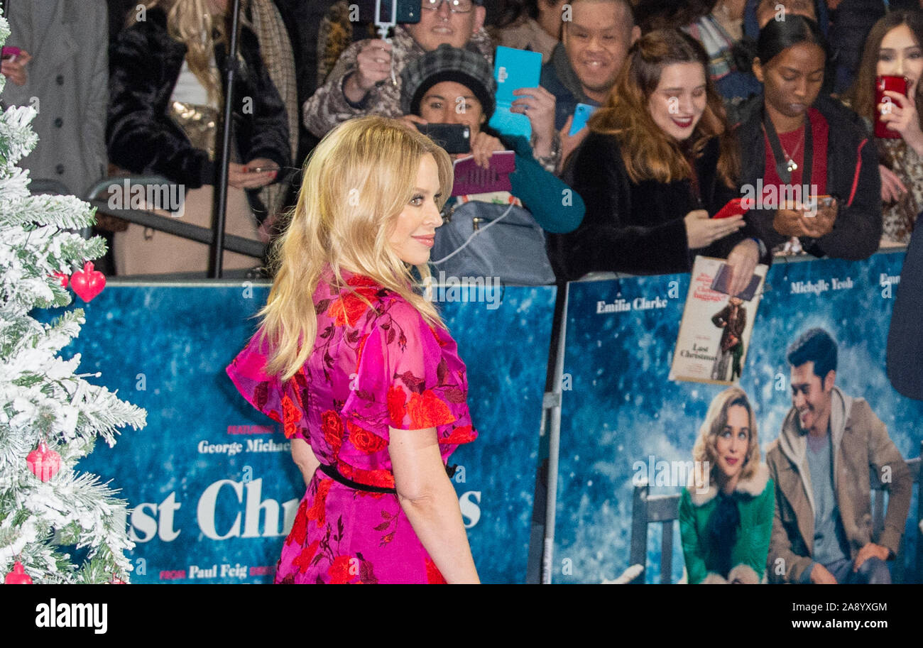 London, Vereinigtes Königreich. 11. November 2019. Kylie Minogue sorgt sich die UK Premiere von 'Last Christmas' am BFI Southbank statt. Credit: Peter Manning/Alamy leben Nachrichten Stockfoto