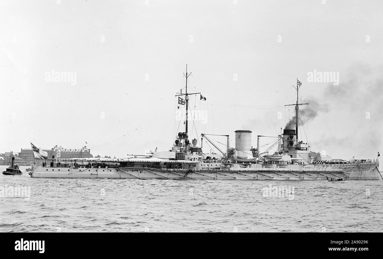 Deutsche Marine Besuch in den Vereinigten Staaten: deutsche Schlachtschiff Moltke Ca. 1912 Stockfoto