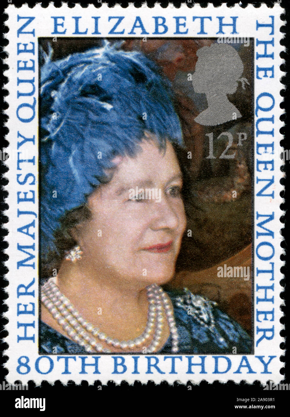 Poststempel Stempel aus dem Vereinigten Königreich von Großbritannien und Nordirland in der Königin Elizabeth, die Königinmutter Serie Stockfoto