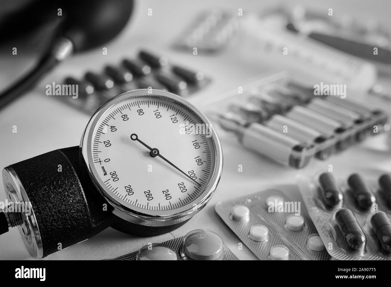 Hoher Blutdruck - hypertensive Krise und Medikamente zu behandeln. Stockfoto