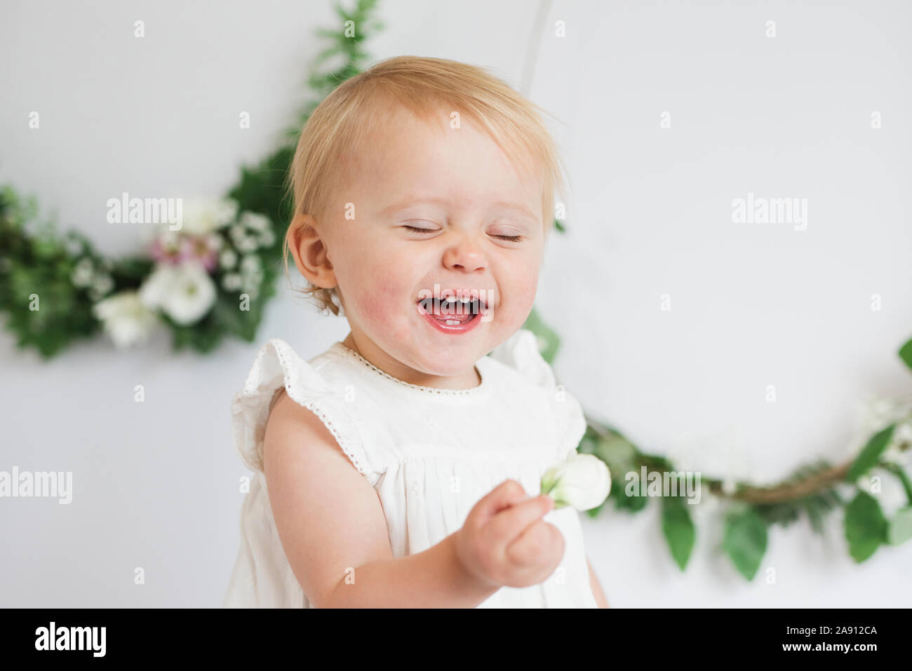 Happy toddler Girl Stockfoto