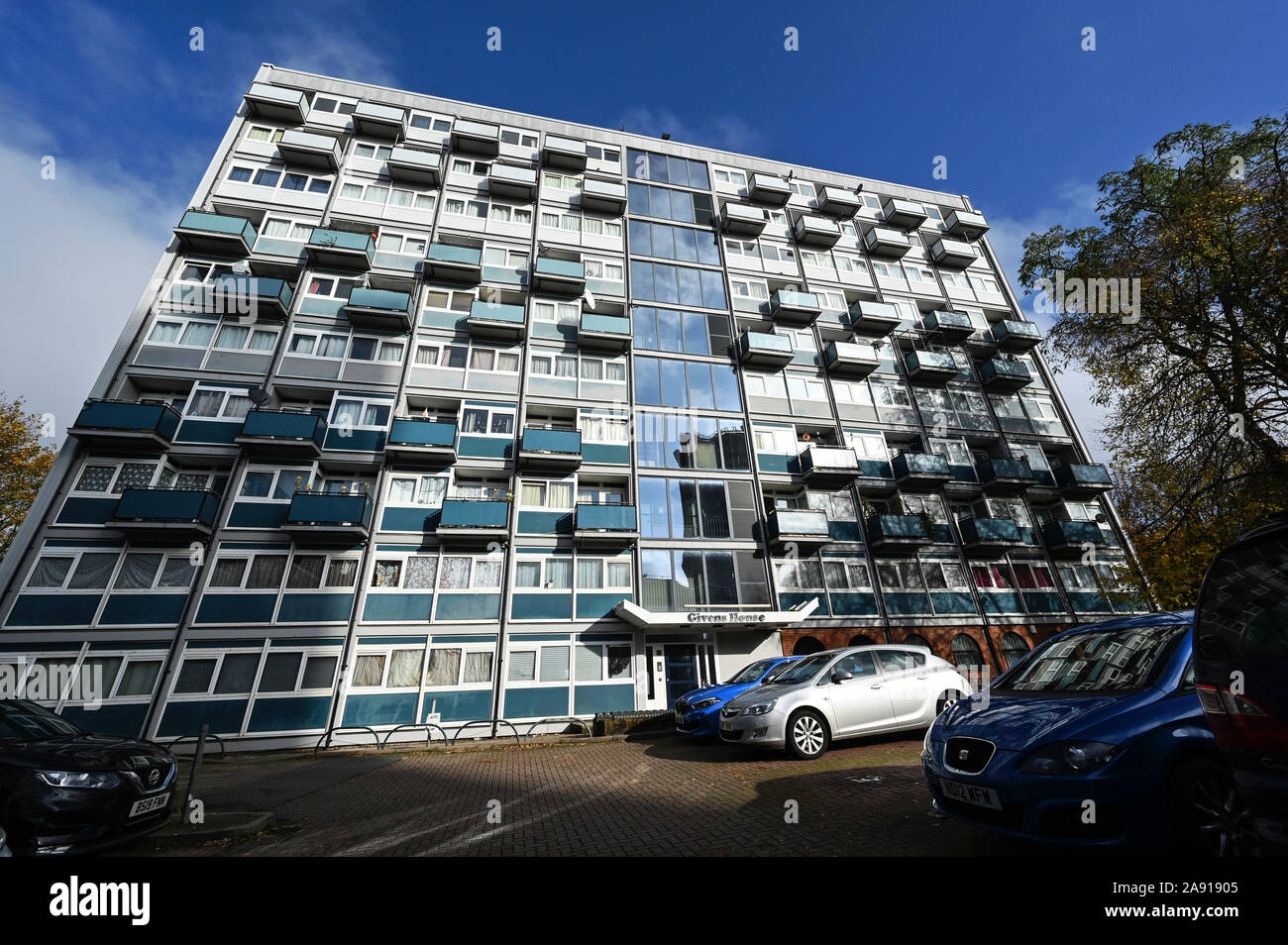 Givens Haus, Coventry, Großbritannien. 4. November 2019. Stockfoto