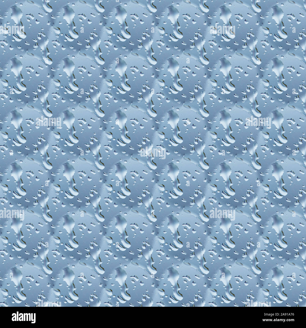 Nahtlose Muster der Wassertropfen auf einem Spiegel Hintergrund. Wassertropfen auf Glas. Regentropfen auf dem Fenster. Stockfoto