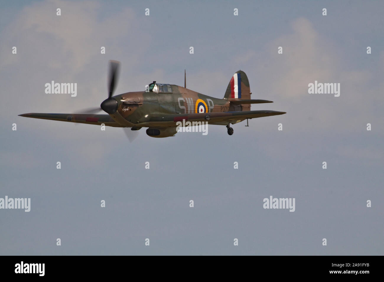 Hawker Hurricane Mk 1 im Flug Stockfoto