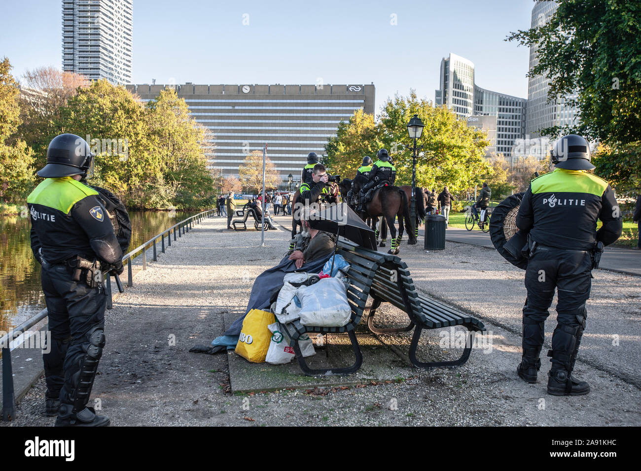 Malieveld, Den Haag, Niederlande. Mittwoch, den 30. Oktober, 2019. In dieser Woche sah die Niederländische Bauarbeiter auf dem Maliev zu demonstrieren Stockfoto