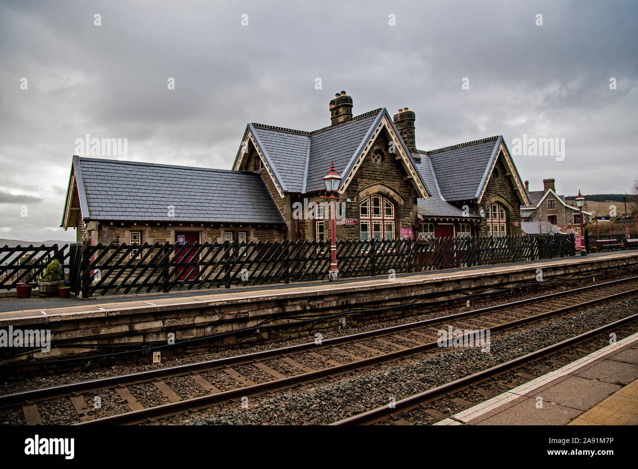 Dent Bahnhof, Cowgill, South Lakeland District von Cumbria, dem höchsten über dem Meeresspiegel in England bei 1150 Fuß Stockfoto