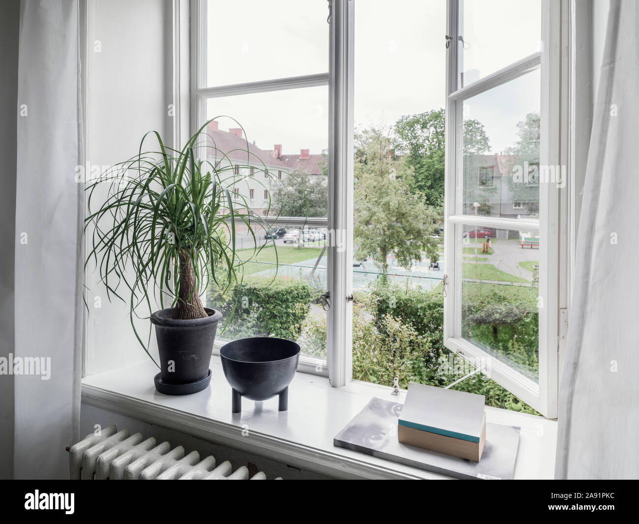 Ansicht der geöffneten Fenster Stockfoto