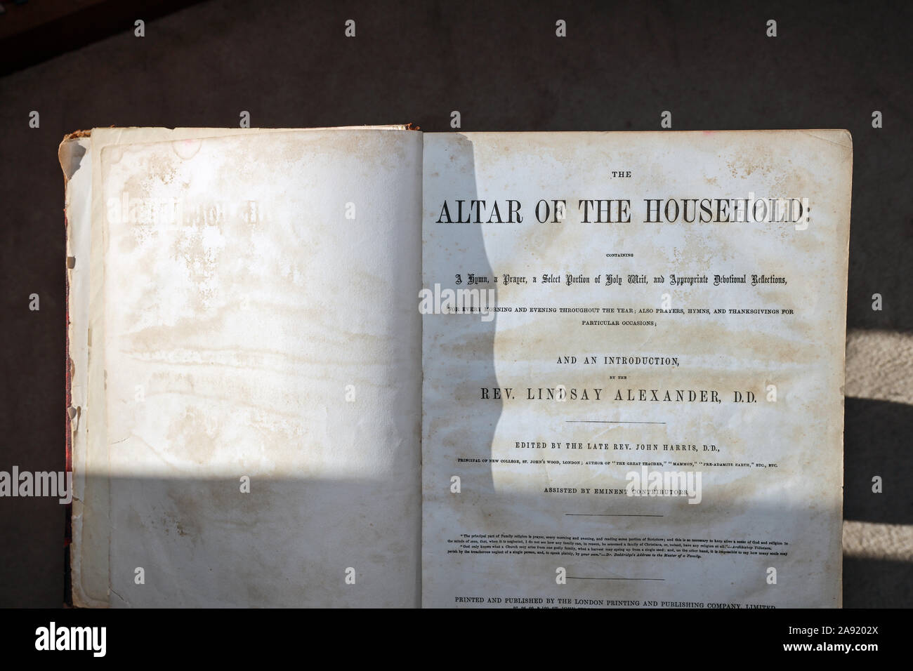 Der Altar der Haushalt. Eine tägliche Lobpreis, Gebet. Bibel extrahieren und hingebungsvolle Stücke. Rev John Harris D.D. ca. 1880 Stockfoto