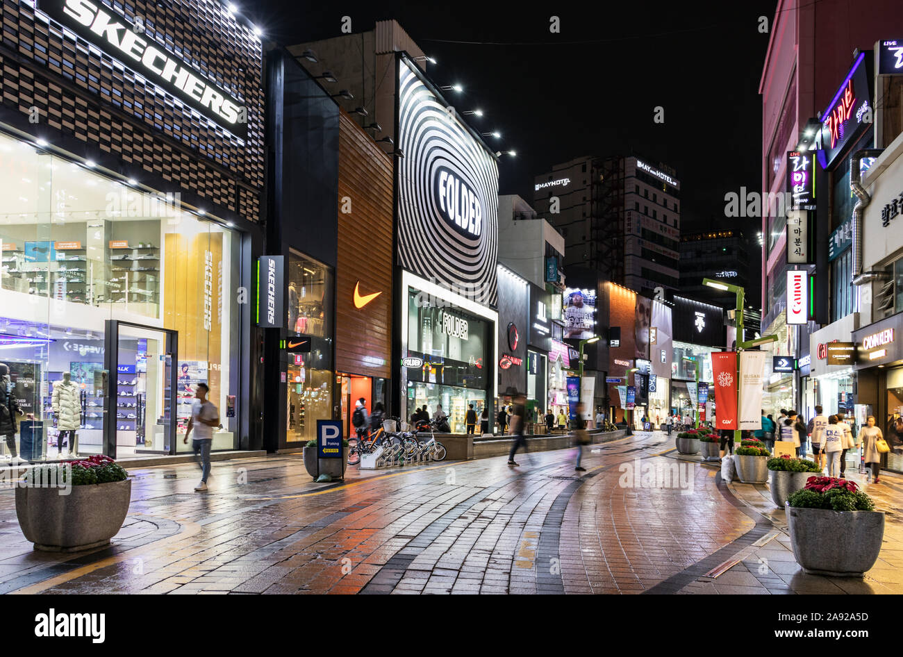 Der Commercial Street Gwangbokro im City Center in Busan, Korea Stockfoto