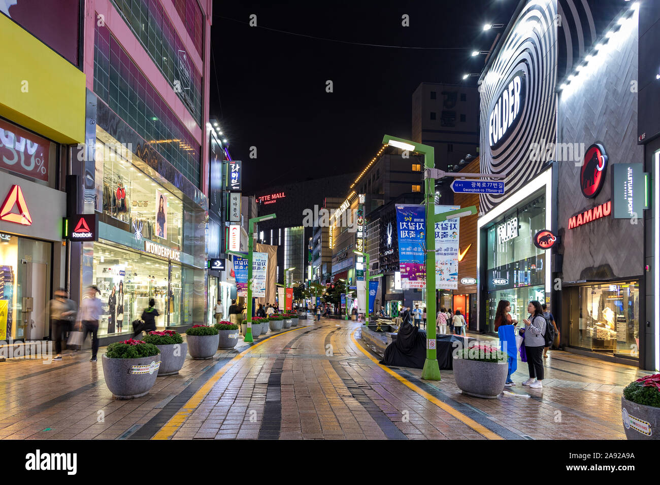 Der Commercial Street Gwangbokro im City Center in Busan, Korea Stockfoto